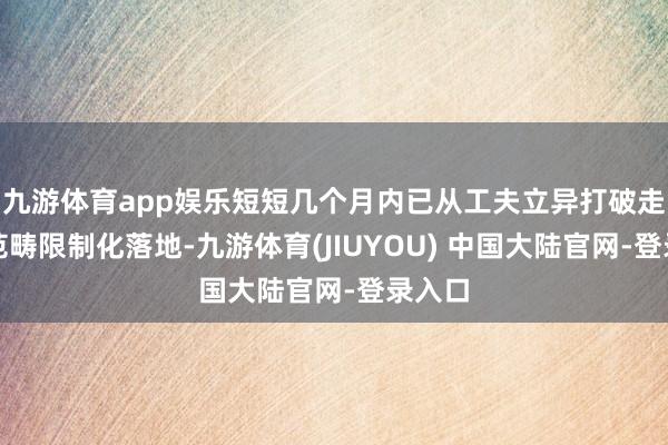 九游体育app娱乐短短几个月内已从工夫立异打破走向多范畴限制化落地-九游体育(JIUYOU) 中国大陆官网-登录入口