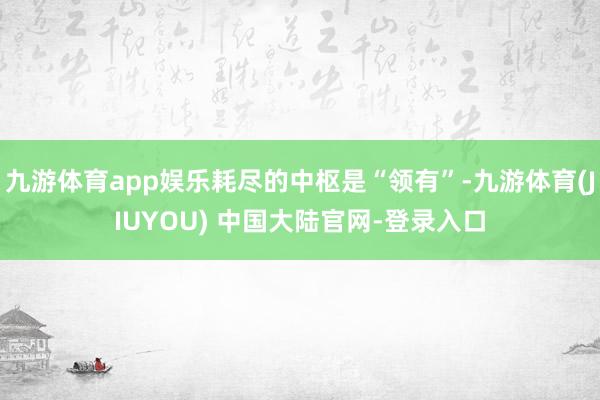 九游体育app娱乐耗尽的中枢是“领有”-九游体育(JIUYOU) 中国大陆官网-登录入口